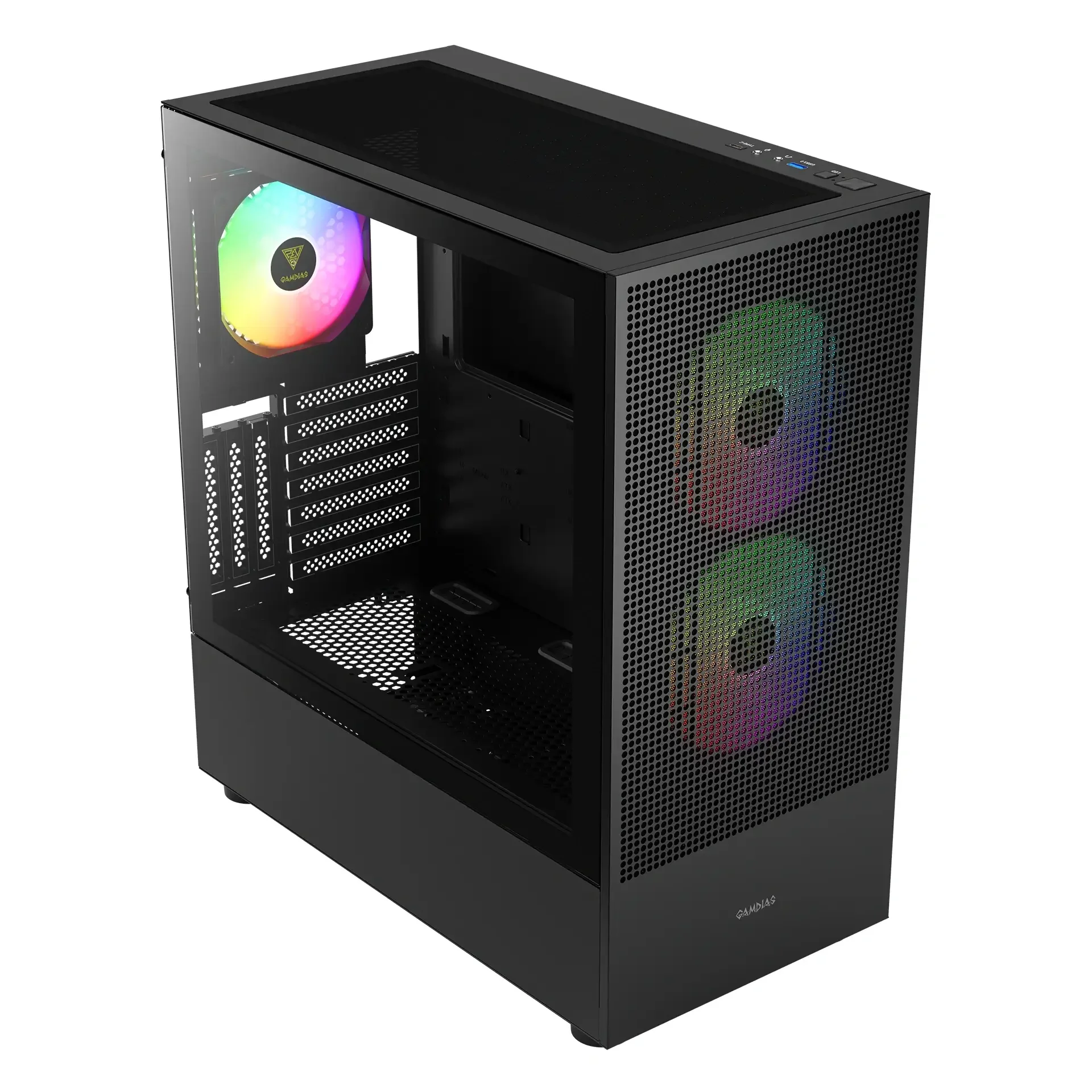 GAMDIAS TALOS M3 MESH ARGB Mid-Tower Gaming Case Black - Thumbnail 2