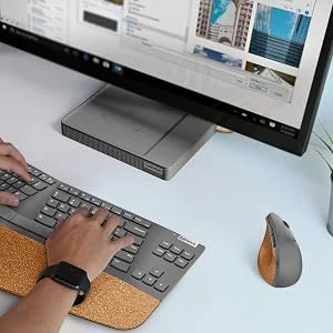ماوس عمودي لاسلكي Lenovo Go بأزرار قابلة للبرمجة - رمادي Storm - Thumbnail 7