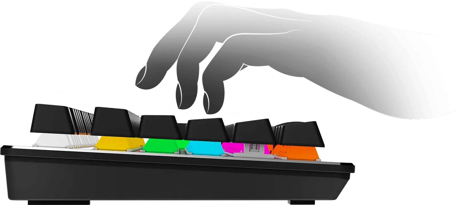 MSI Forge GK300 US Mechanical Keyboard, Blue Switches, Black - Thumbnail 10