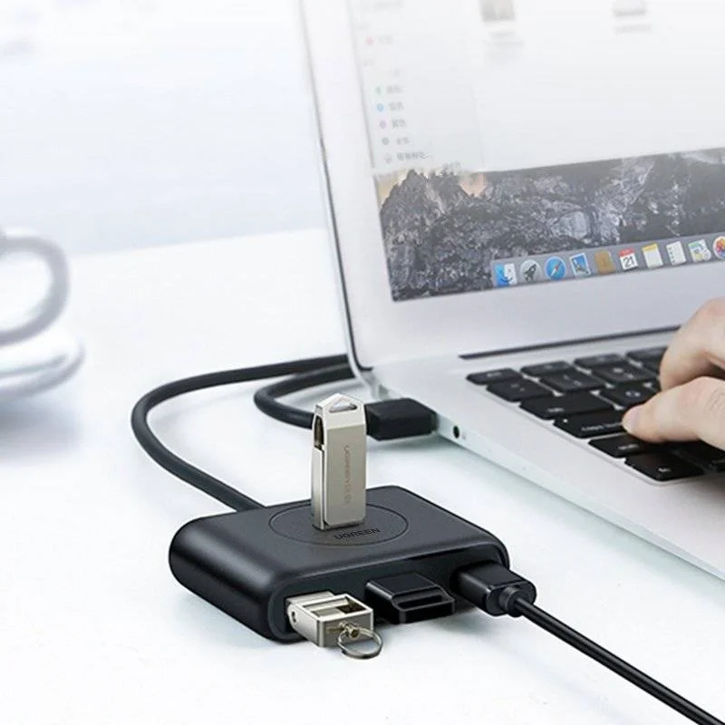 موزع USB Ugreen 40850 بأربعة منافذ USB 3.0 مع كابل USB-A وUSB-C بطول 1 متر - Thumbnail 4