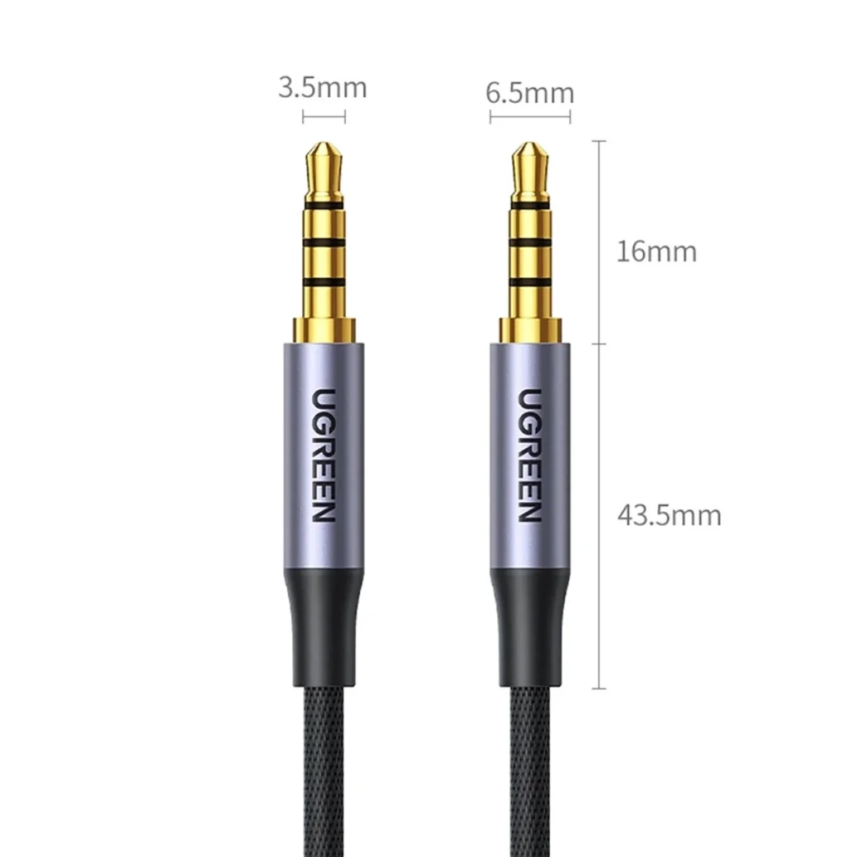 Ugreen AV183 3.5mm Aux Audio Cable 1m Gray 10648 - Thumbnail 2