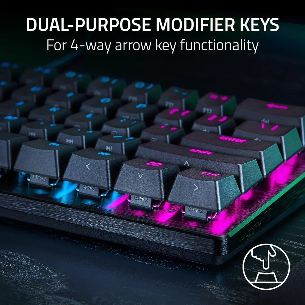 كيبورد ألعاب Razer Huntsman V3 Pro Mini بحجم 60% مع سويتشات أنالوج أوبتيكال - أسود - Thumbnail 7