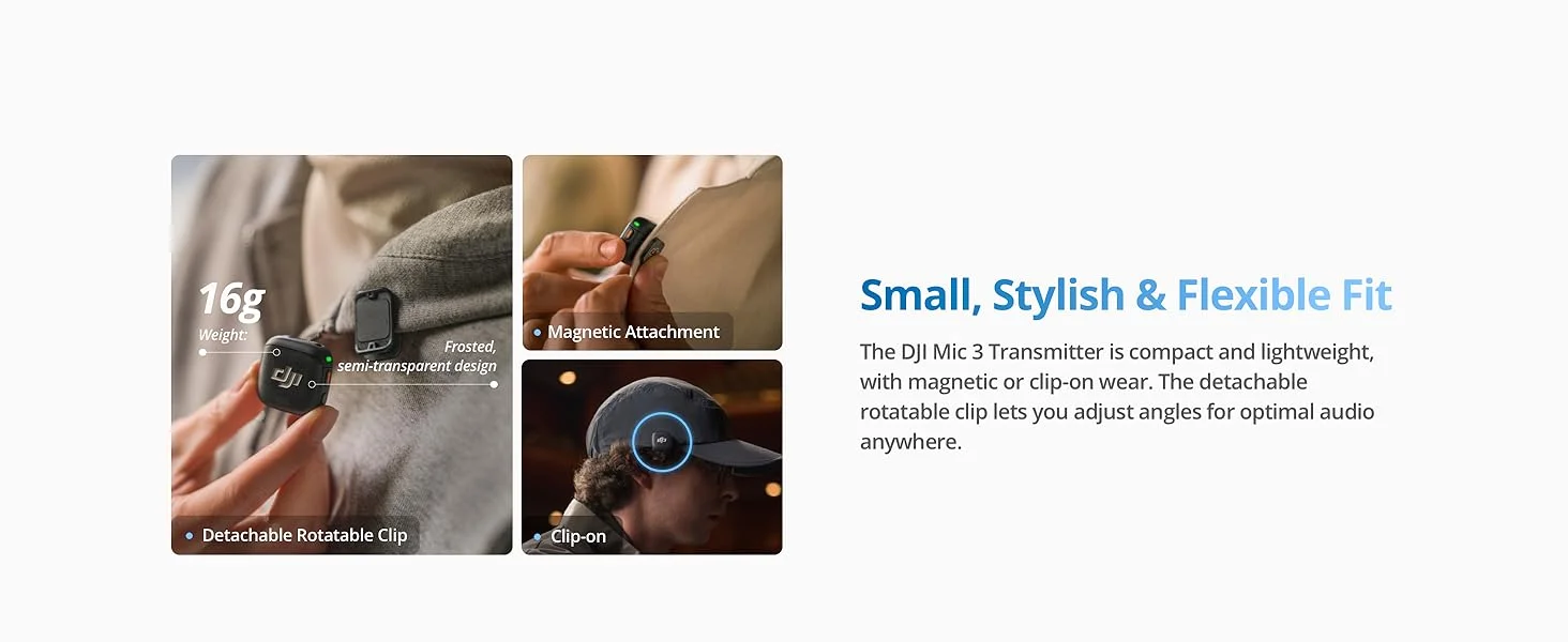 نظام ميكروفون لاسلكي DJI Mic 3 ‏(1 TX + 1 RX) بمدى نقل 400 متر - Thumbnail 9