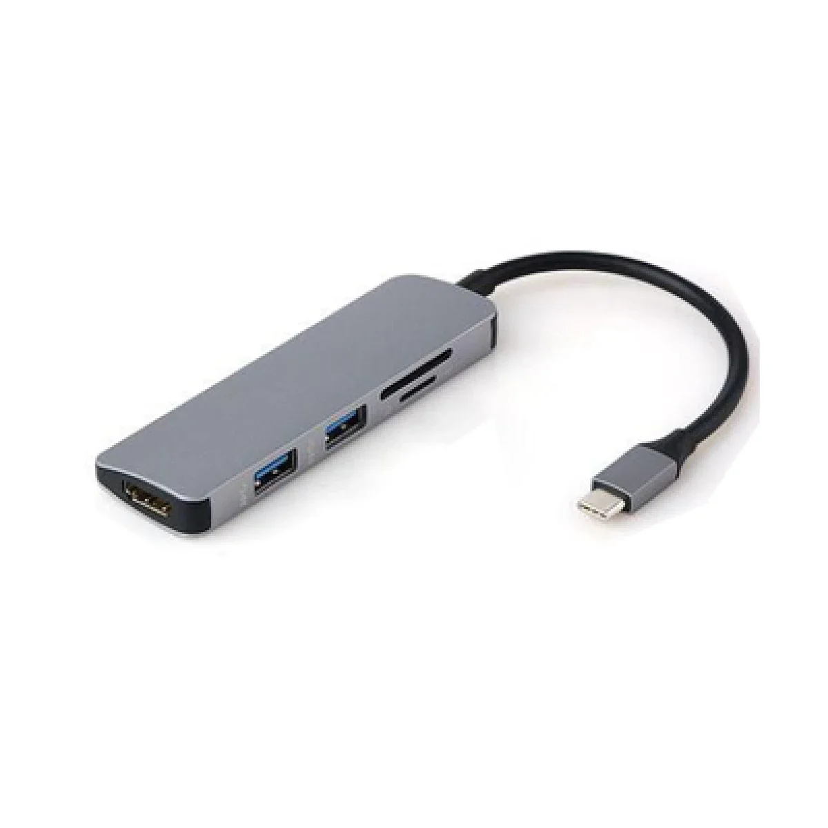 موزع CHINA USB-C 5 في 1 مع HDMI ومنفذي USB 3.0 وفتحات SD وTF