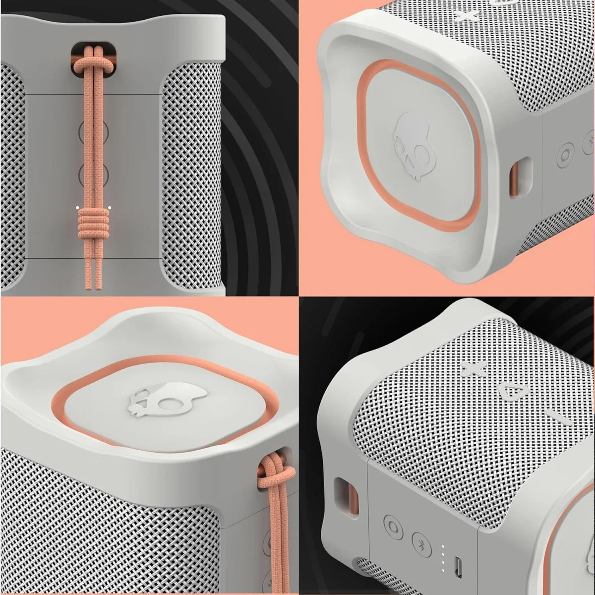مكبر صوت Skullcandy Terrain Mini لاسلكي بتقنية Bluetooth مقاوم للماء IPX7، لون Bone - Image 2