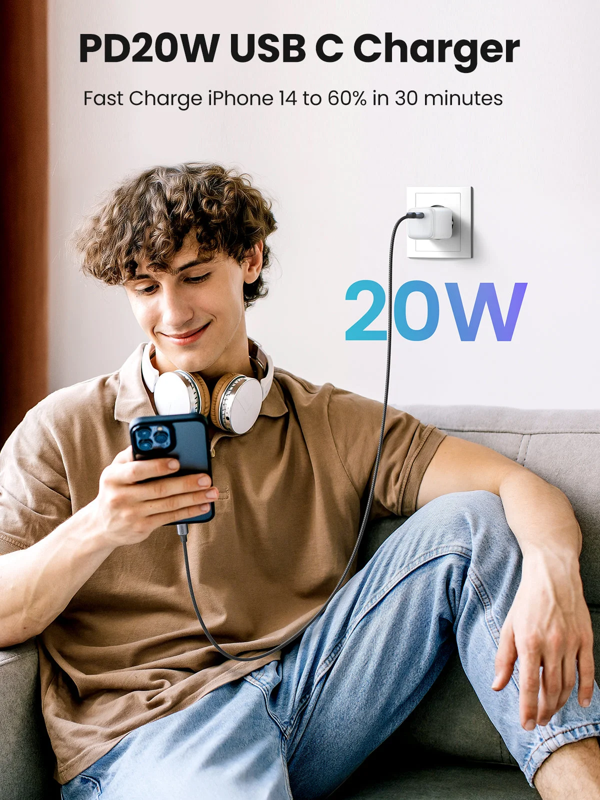 شاحن UGREEN Nexode 15324 سريع USB-C PD بتقنية GaN بقدرة 20W - Thumbnail 7