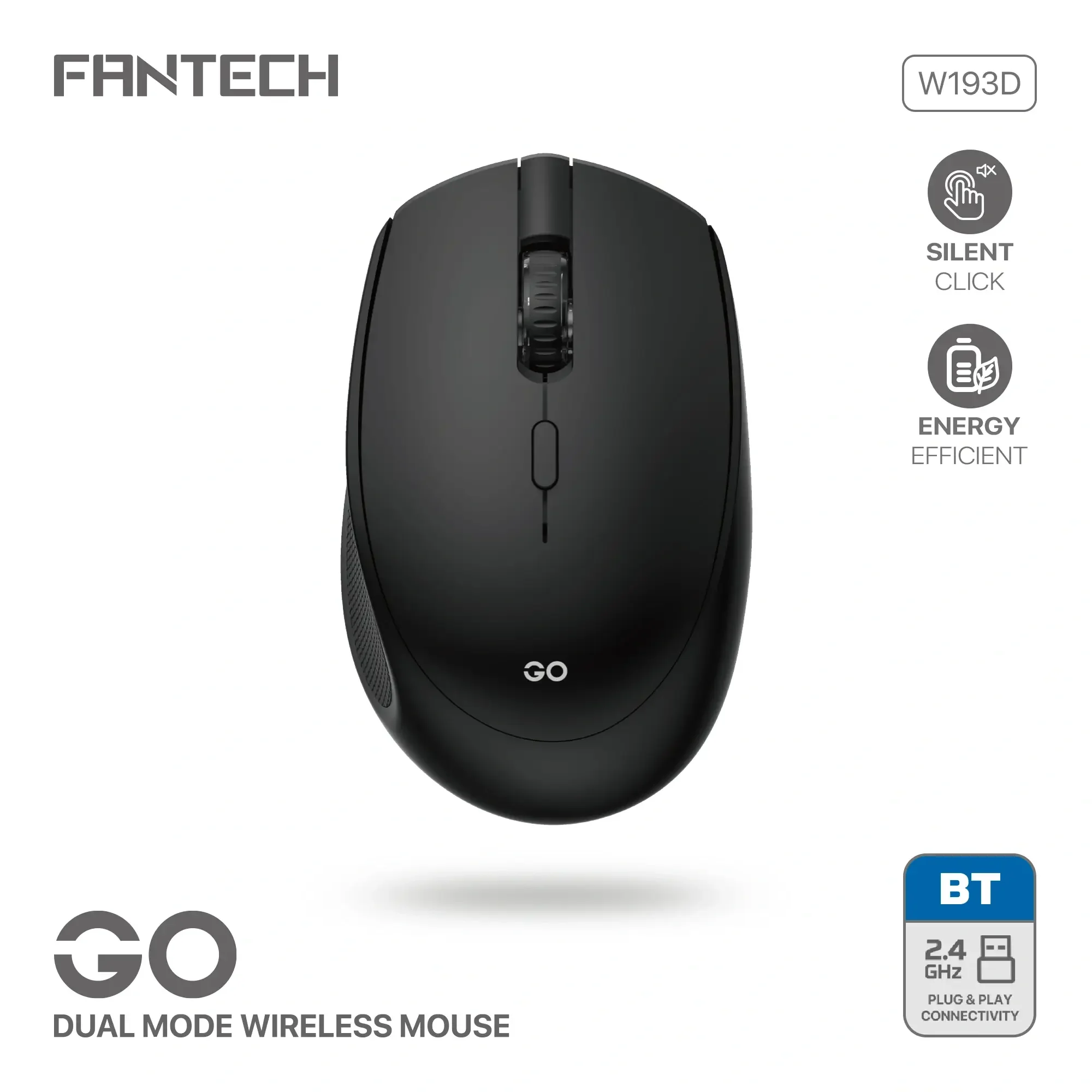 Fantech W193D GO Dual Mode Wireless Mouse Black - Thumbnail 3