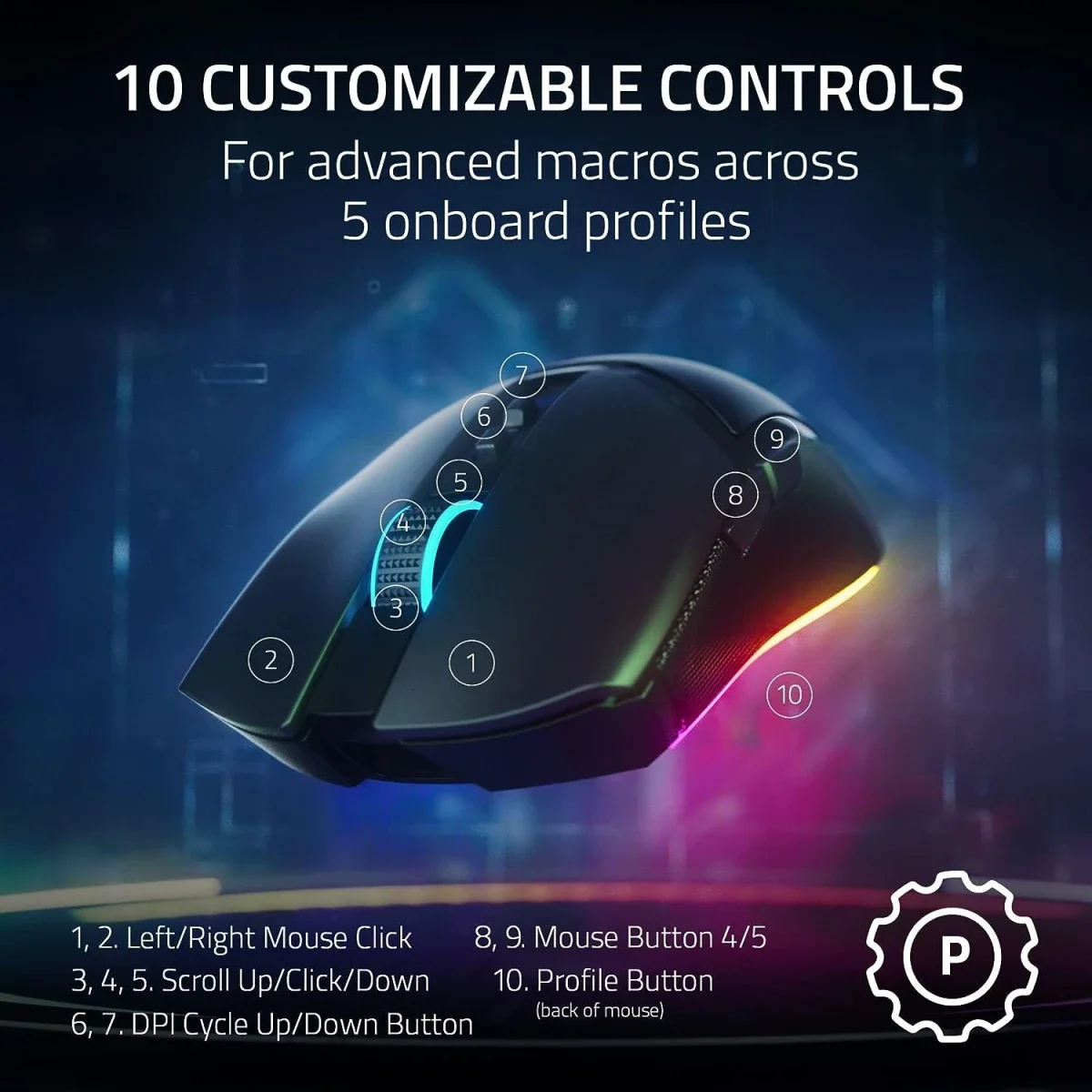 ماوس ألعاب لاسلكي Razer Cobra Pro بمستشعر بصري 30K، أسود - Thumbnail 2