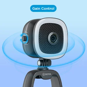 ميكروفون مكثف Boya BY-CM6A USB مع كاميرا HD 1080P وإضاءة تعبئة - أسود - Thumbnail 13