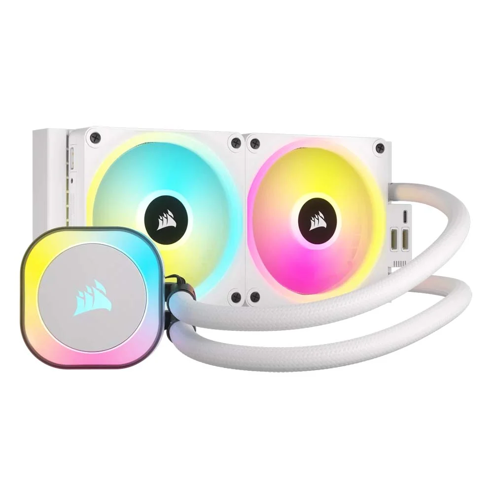 مبرد معالج مائي Corsair iCUE LINK H100i RGB مقاس 240 ملم أبيض CW-9061005-WW