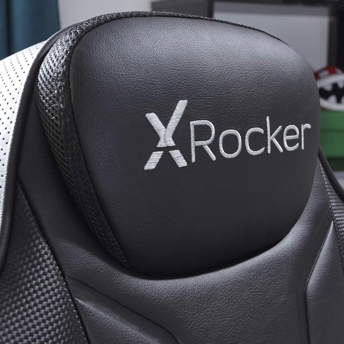 X-Rocker Monsoon RGB 4.1 Audio Pedestal Gaming Chair with Bluetooth Speakers, Subwoofer & Vibration - Black - Image 2