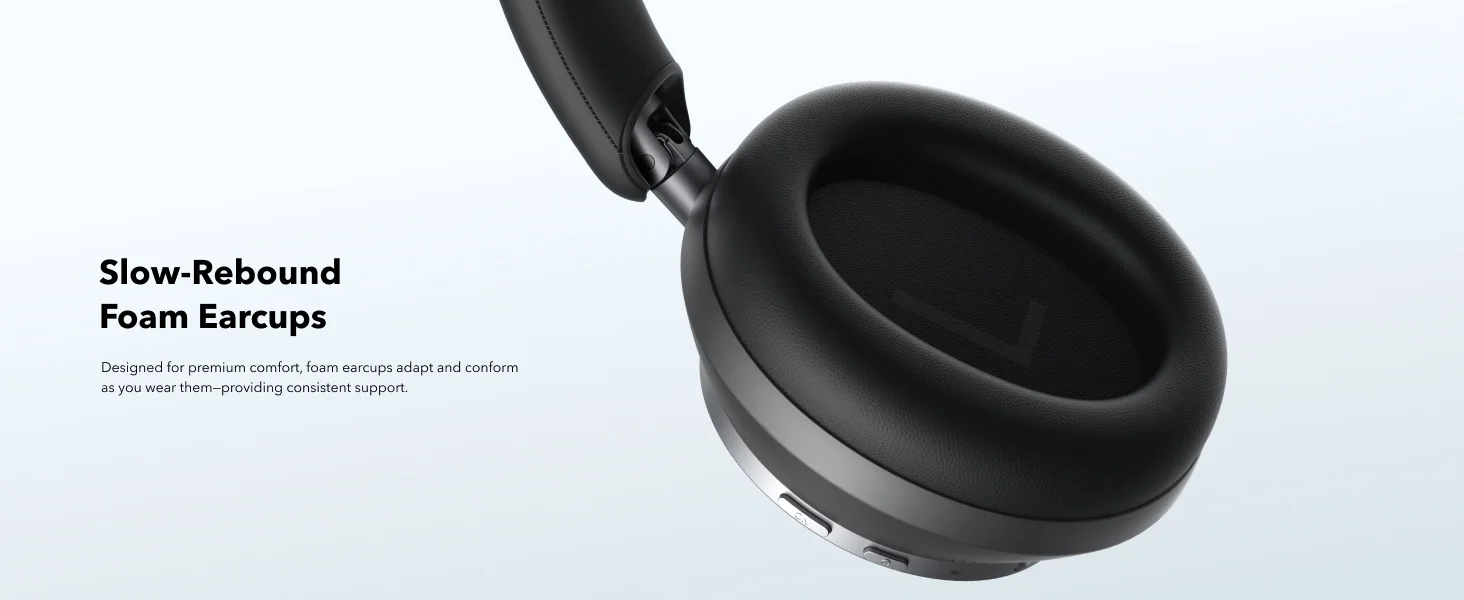 Anker Soundcore Space One Pro Wireless Noise Cancelling Headphones, Black - Thumbnail 13