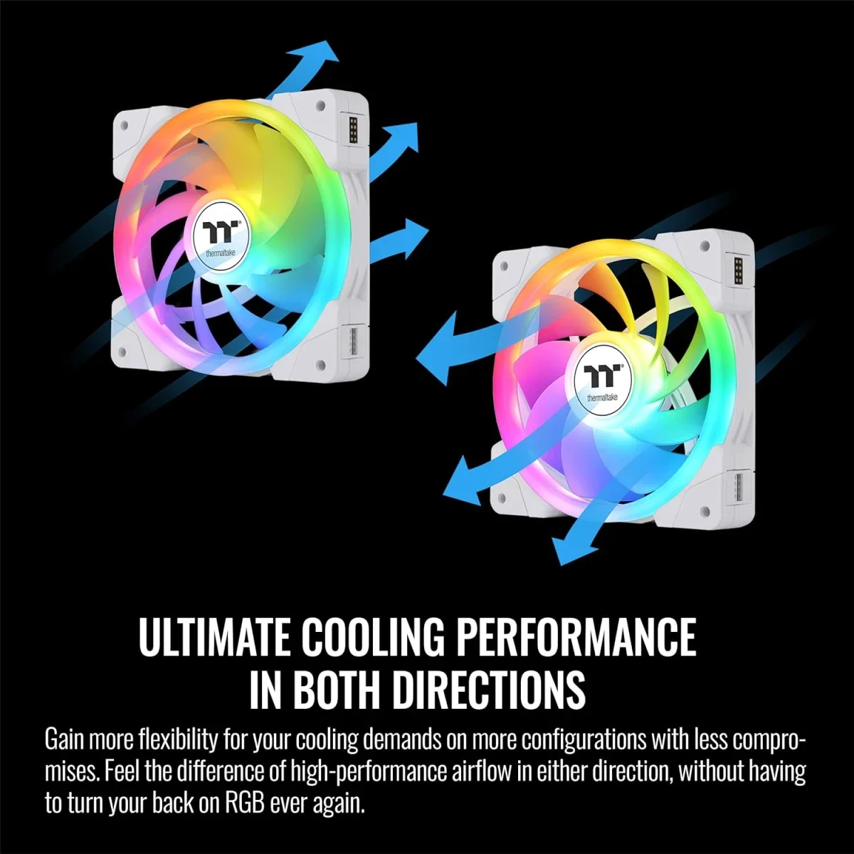 مروحة تبريد PC Thermaltake SWAFAN EX 14 ARGB ثلاثية باللون الأبيض - Thumbnail 7