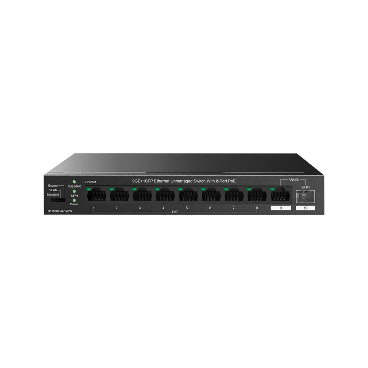 سويتش IPCOM G1110PF-8-120W جيجابت PoE+ بـ 8 منافذ وطاقة PoE بقدرة 120 واط
