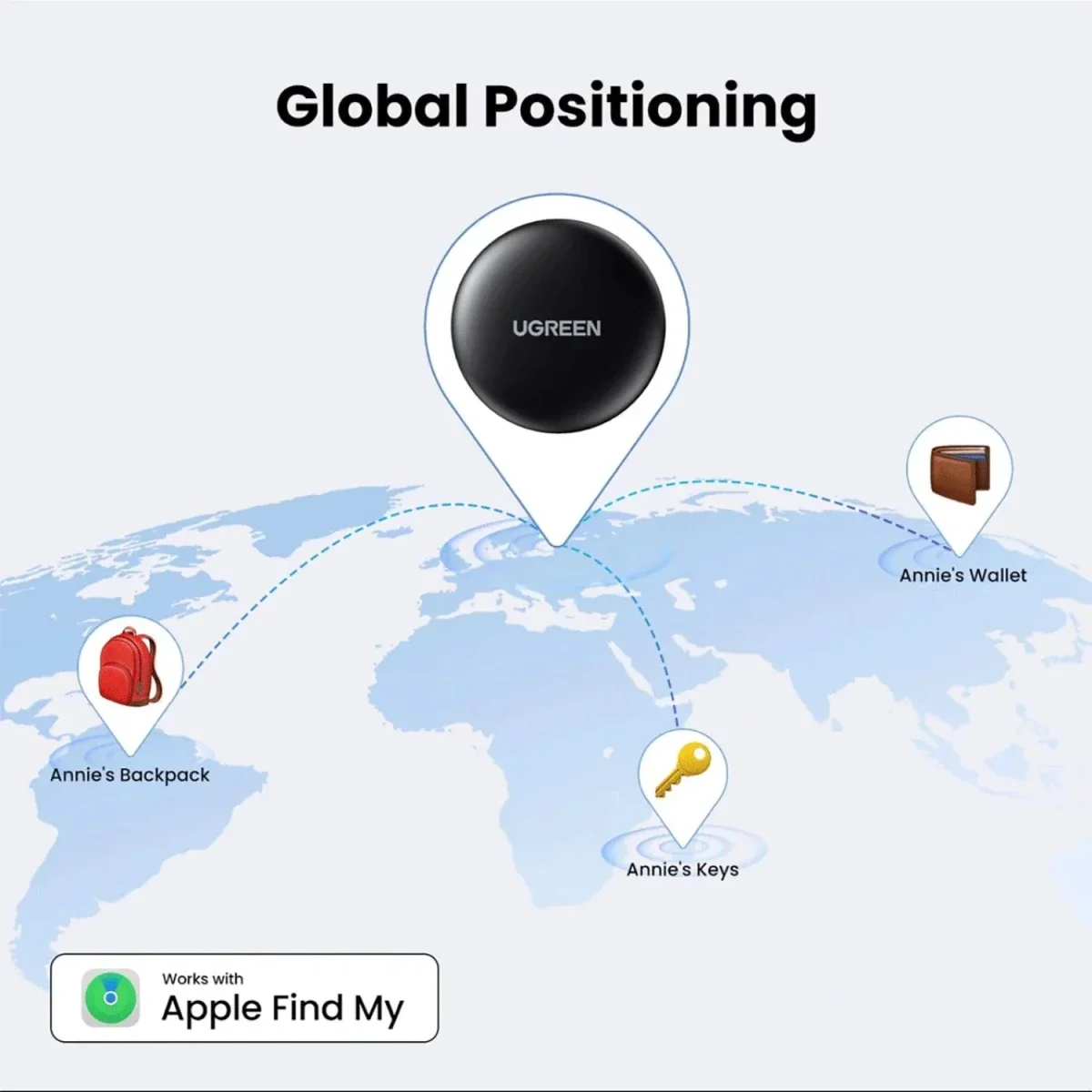 جهاز تعقب بلوتوث ذكي Ugreen CM520 لشبكة Apple Find My، 60387 - Image 5