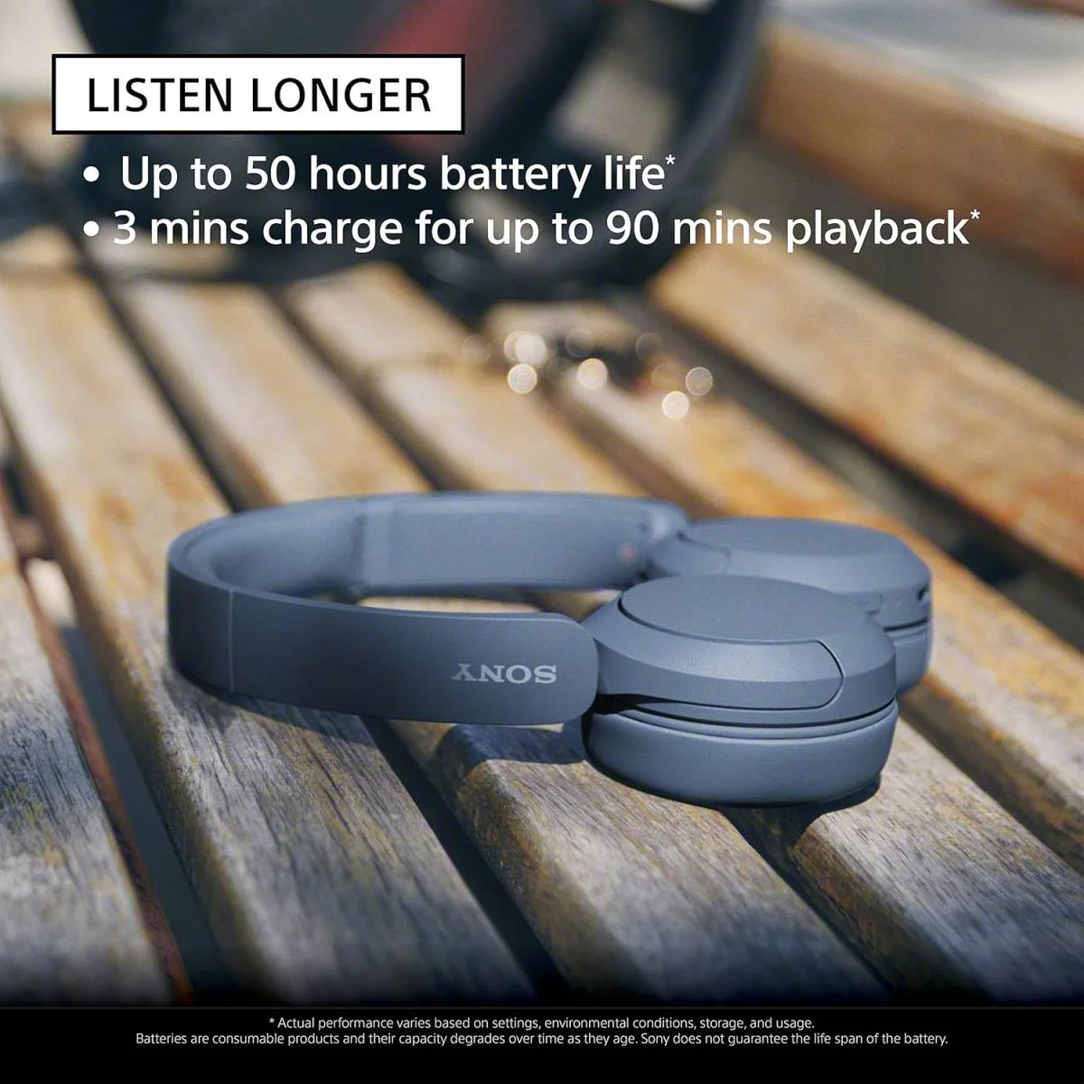 سماعات رأس لاسلكية Sony WH-CH520 بتقنية بلوتوث فوق الأذن مع مايكروفون، أسود - Thumbnail 3