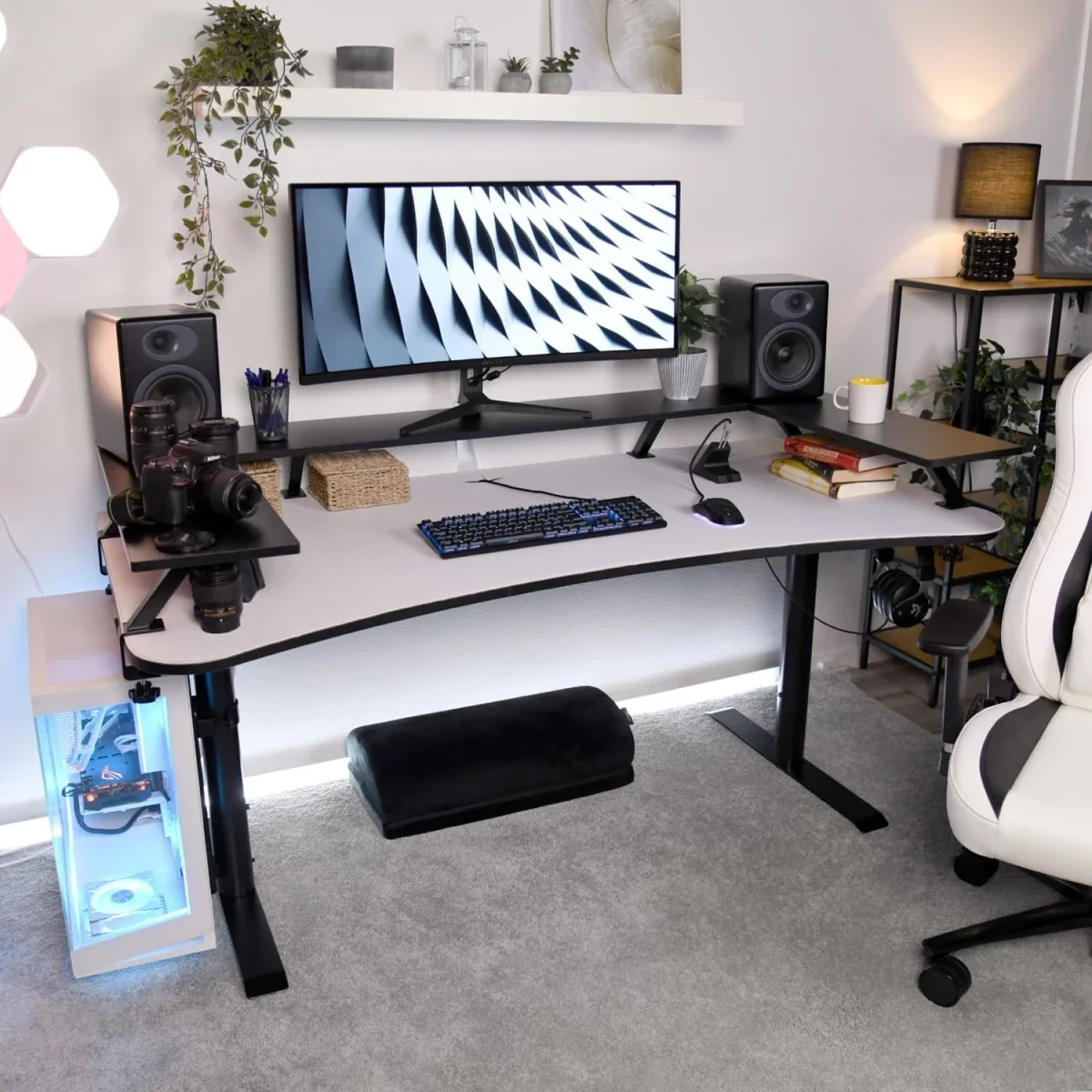 Arozzi Arena Desk Riser Large Monitor Stand, 111 x 23 x 15 cm, Black - Image 2