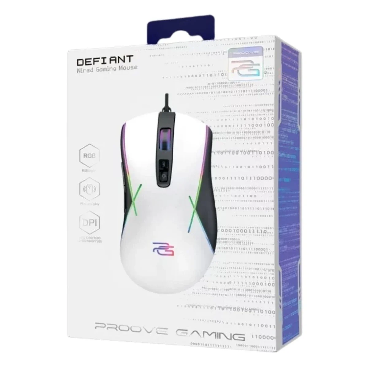 ماوس ألعاب سلكي Proove Defiant بدقة 7200 DPI أبيض (CMDE00000101) - Thumbnail 8