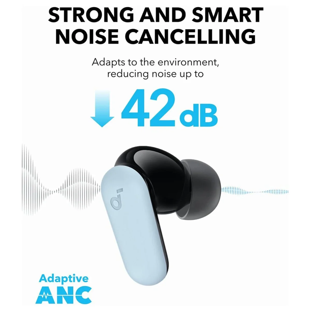 سماعات أذن لاسلكية Anker Soundcore R50i NC بإلغاء الضوضاء، أزرق - Thumbnail 4