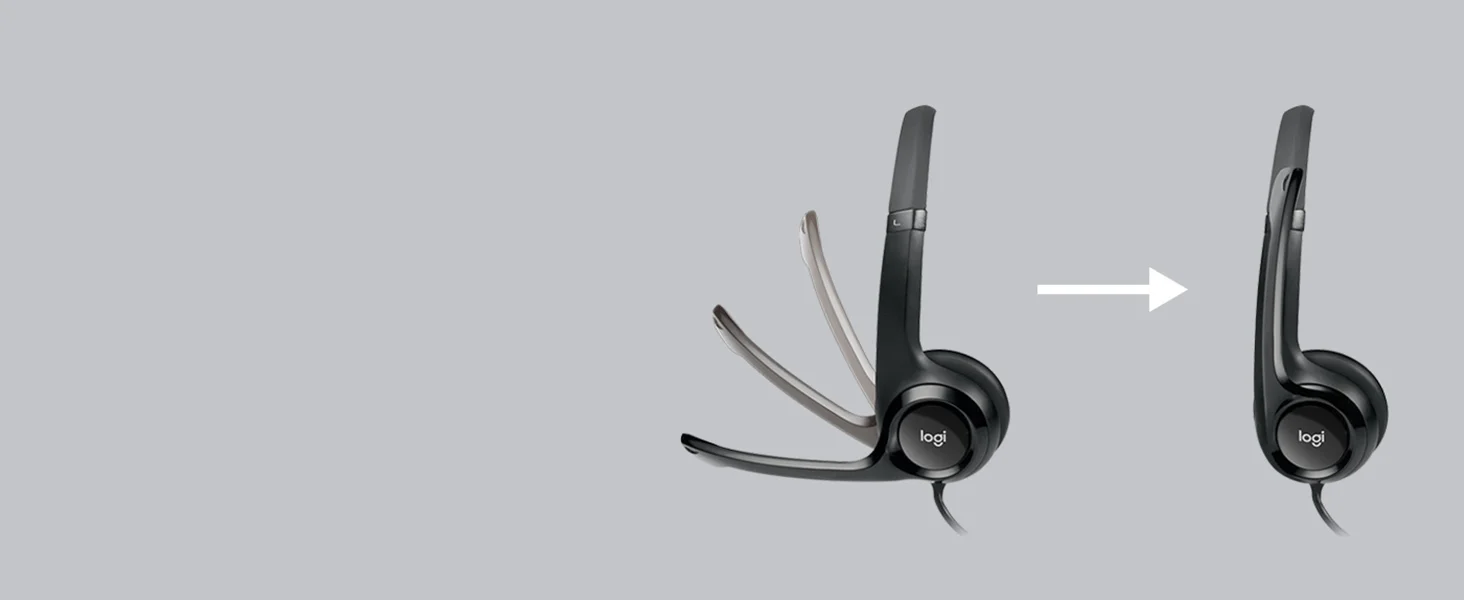 Logitech H390 Wired USB Headset with Noise-Cancelling Microphone, In-Line Controls - Black - Thumbnail 8