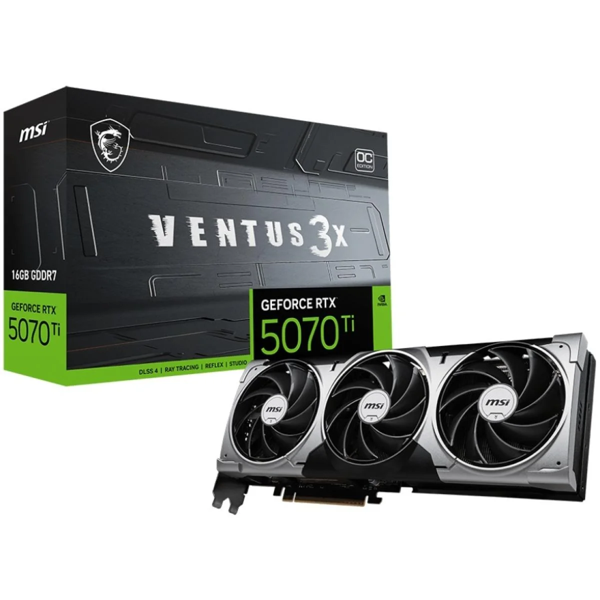 كرت شاشة MSI GeForce RTX 5070 Ti VENTUS 3X OC 16GB GDDR7