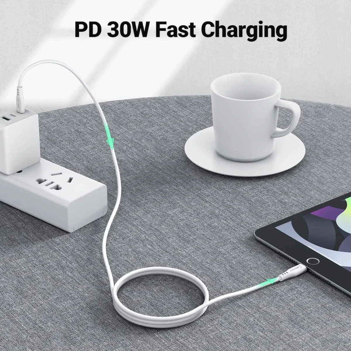 كابل شحن ونقل بيانات USB-C إلى Lightning ACEFAST C3-01 بطول 1.2 متر أبيض - Thumbnail 5