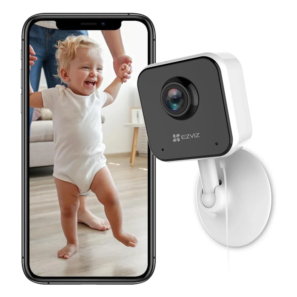 كاميرا مراقبة داخلية EZVIZ H1c Wi-Fi بدقة 1080p Full HD وعدسة واسعة 108°، أبيض