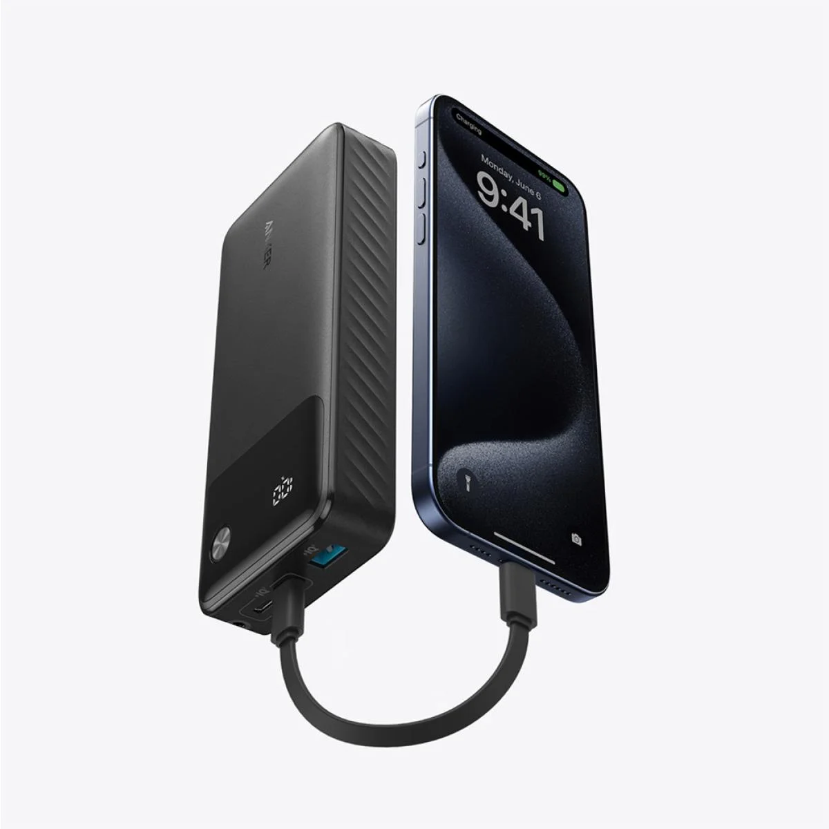 باور بانك Anker A1384H11 بسعة 20000mAh وقدرة 30W مع كابل USB-C مدمج - Image 2