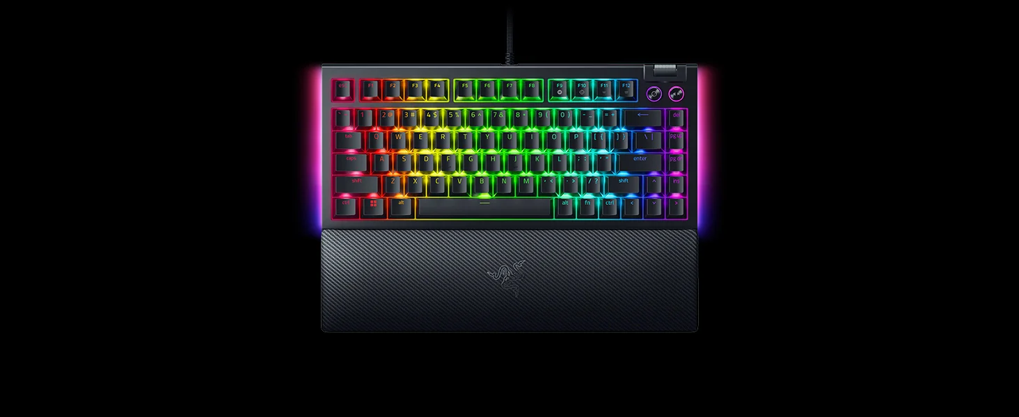 كيبورد ألعاب Razer BlackWidow V4 75% ميكانيكي قابل لتبديل السويتشات مع سويتشات برتقالية لمسية - أسود - Thumbnail 23