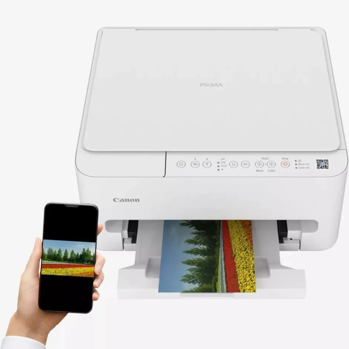 طابعة Canon PIXMA TS4140i نافثة للحبر ملونة لاسلكية 3 في 1 مع طباعة تلقائية على الوجهين - Thumbnail 4