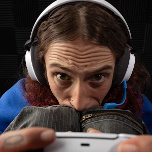 Skullcandy SLYR Pro Wireless Multi-Platform Gaming Headset with Bluetooth, 24-Hour Battery, White/Blue - Thumbnail 9