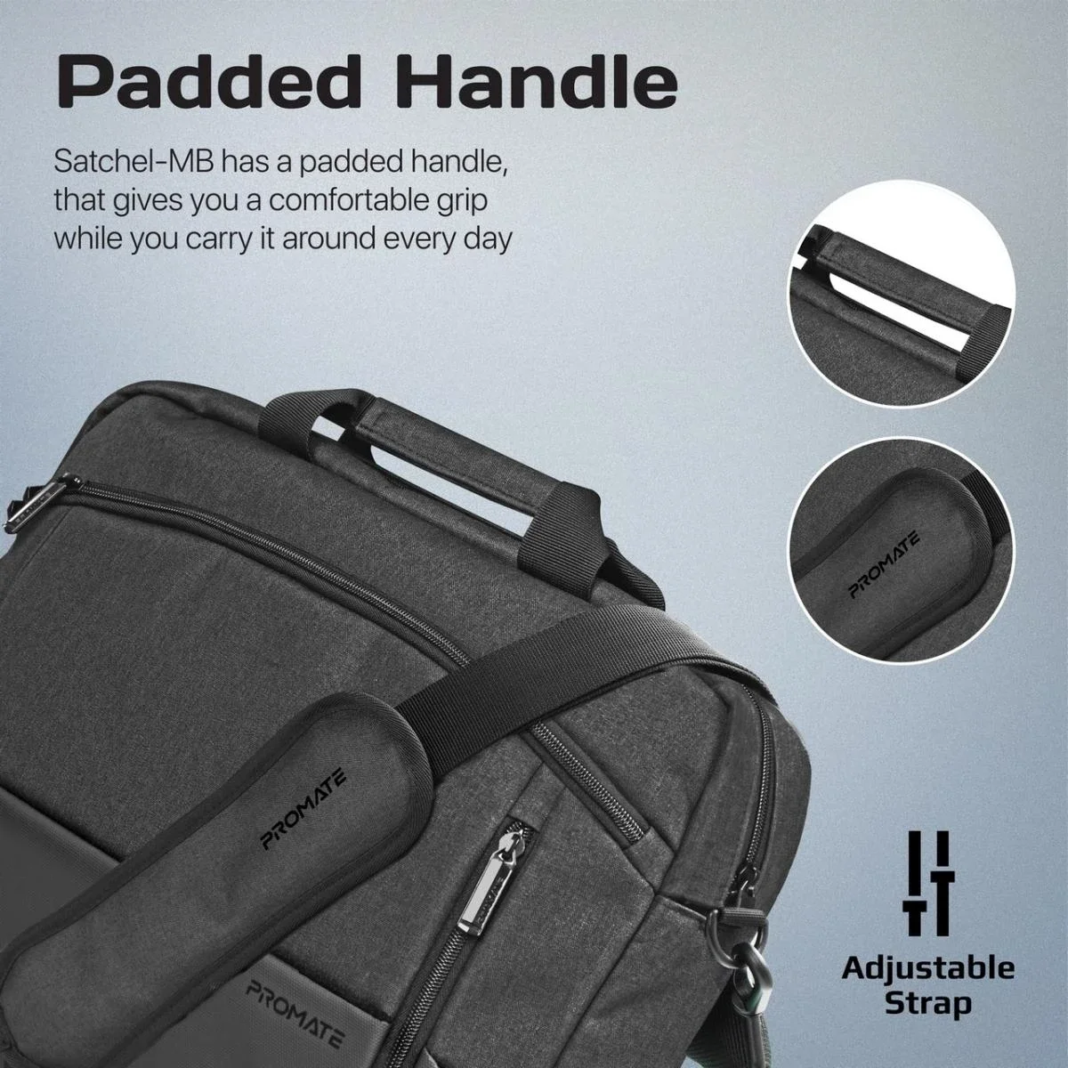 حقيبة لابتوب Promate Satchel-MB ماسنجر خفيفة ومريحة 15.6 إنش - Image 5