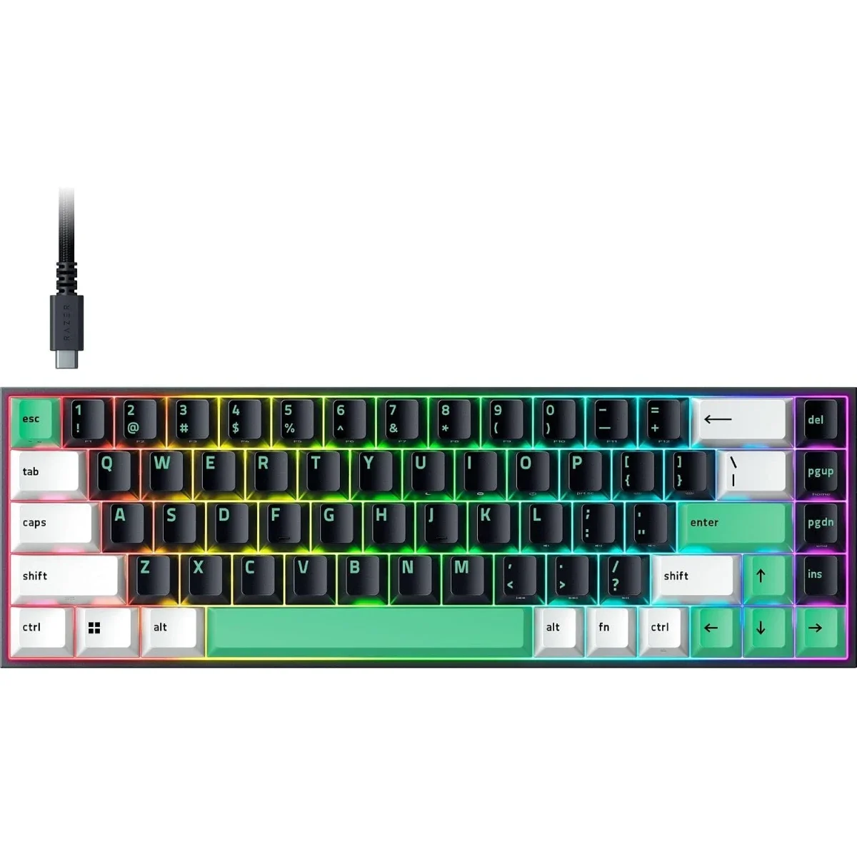 Razer Reclusa X Mini 65% Hot-Swappable Mechanical Keyboard, 3 & 5-Pin Support, Orange Tactile Gen-3 Switches, Chroma RGB, Doubleshot ABS Keycaps, Sound Dampening - Image 2