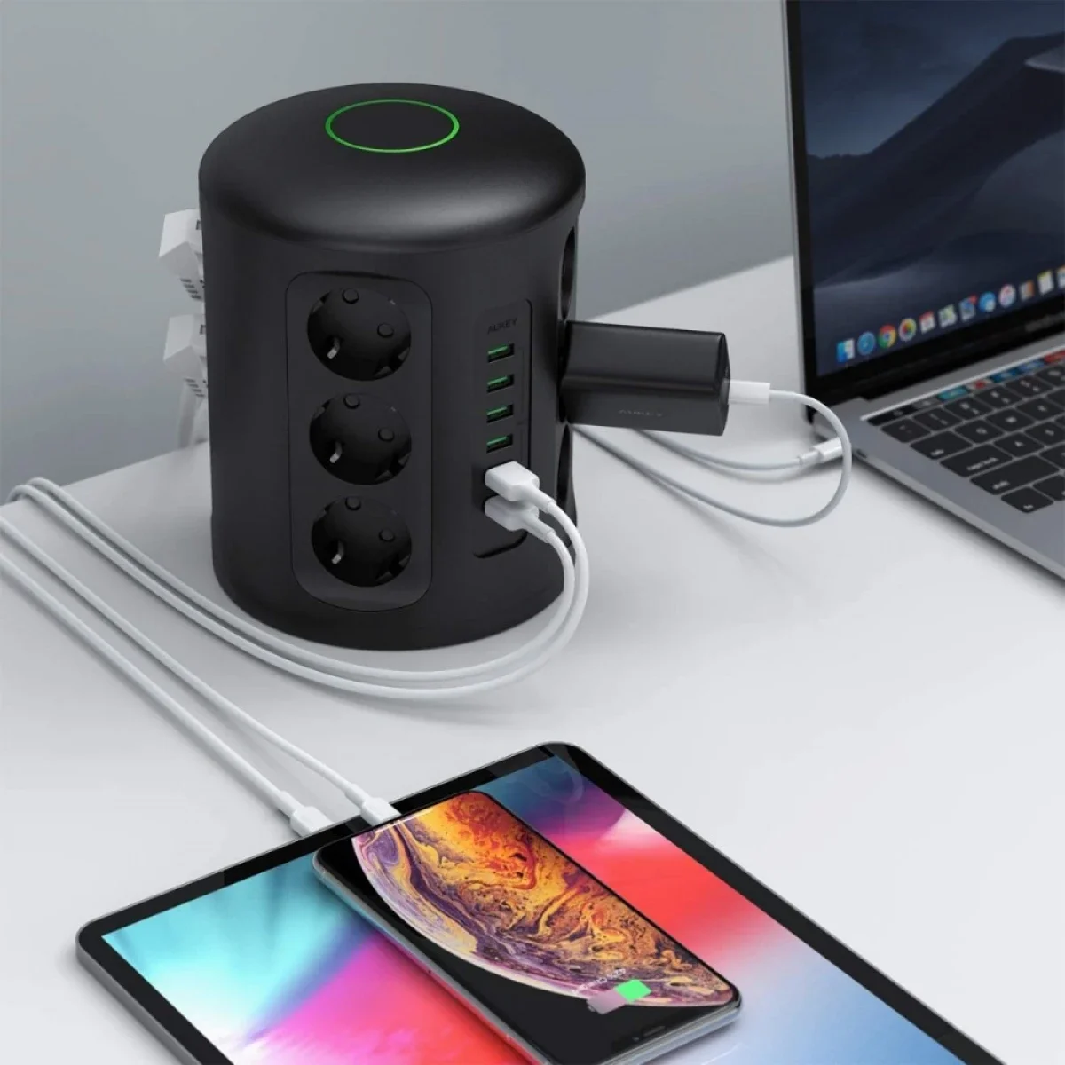 مشترك كهرباء برجي AUKEY PA-S14 PowerHub XL مع 12 مخرج كهرباء و6 منافذ USB-A - Image 8