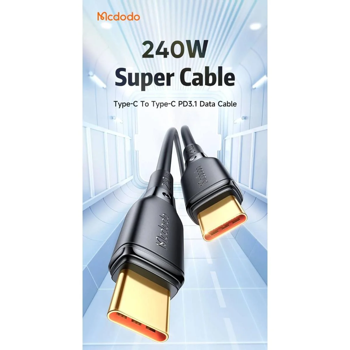 كيبل Mcdodo CA-5642 USB-C إلى USB-C للشحن ونقل البيانات 60W بطول 3 متر - Image 4