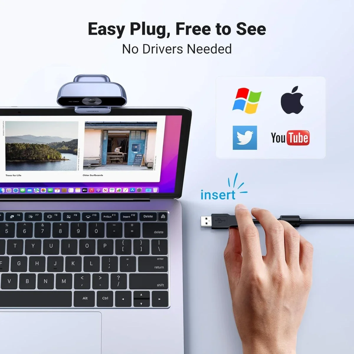 كاميرا ويب Ugreen USB بدقة Full HD 1080P ومعدل 30fps - Thumbnail 5