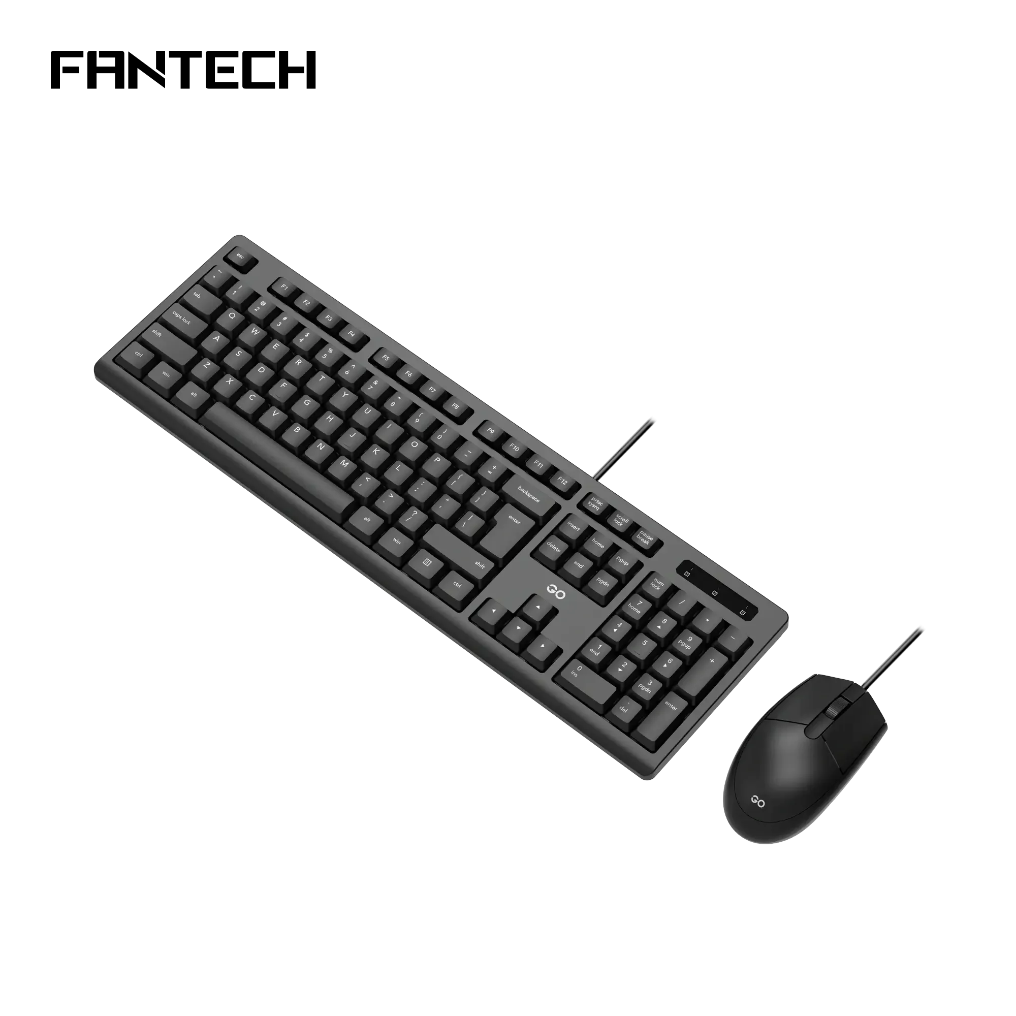 طقم كيبورد وماوس مكتبي Fantech KM101 GO صامت بغشاء مع مفاتيح عربية - Image 2