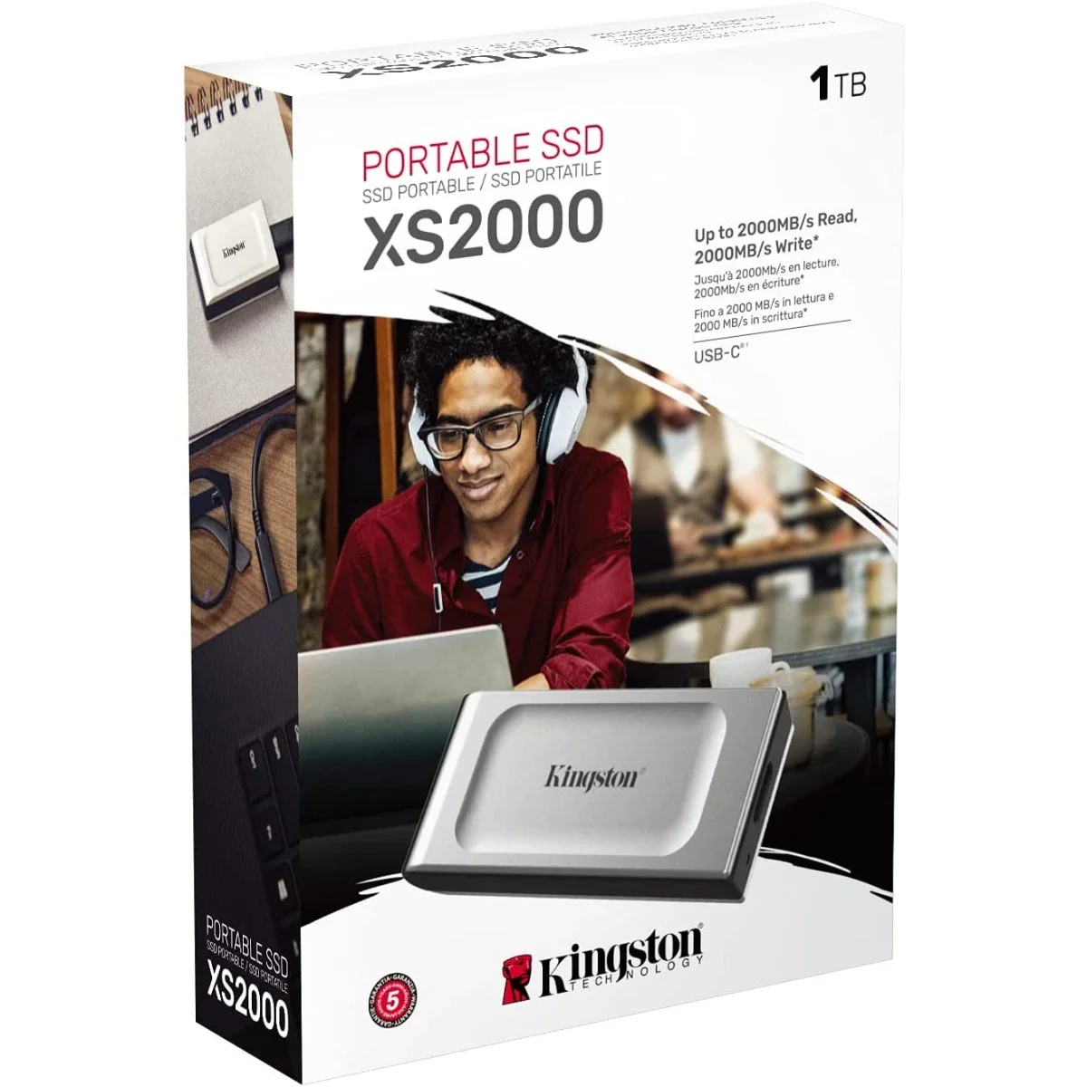 وحدة تخزين SSD خارجية Kingston XS2000 سعة 1TB بمنفذ USB-C - Image 1