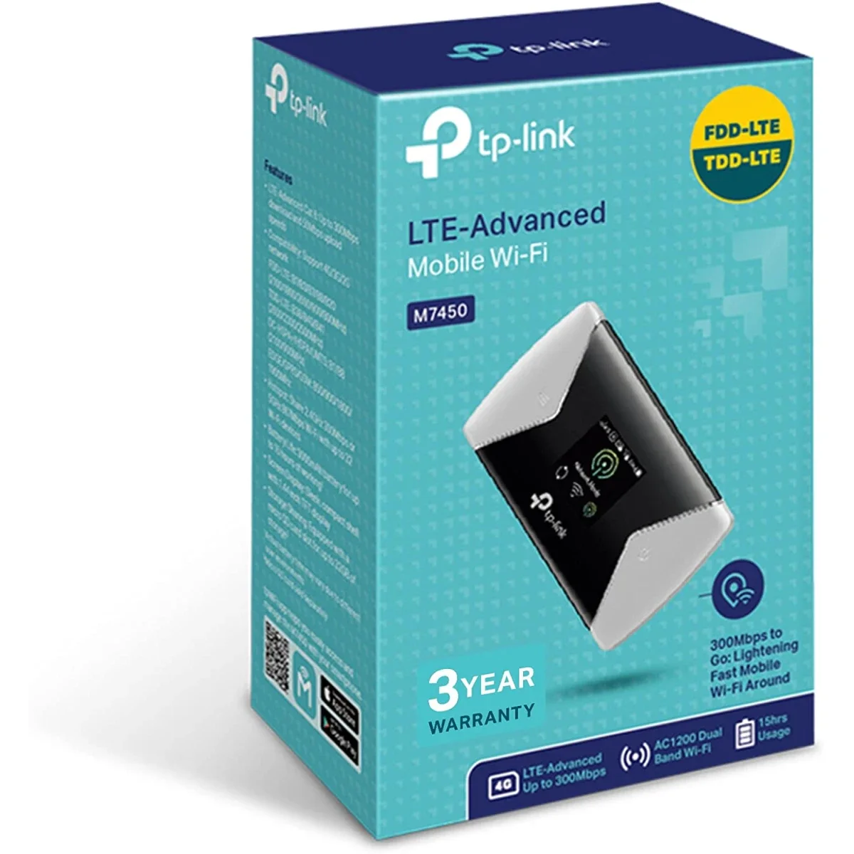 TP-LINK M7450 4G+ Mobile Wi-Fi Router LTE-Advanced Cat6 Up to 300Mbps for 32 Devices - Image 1