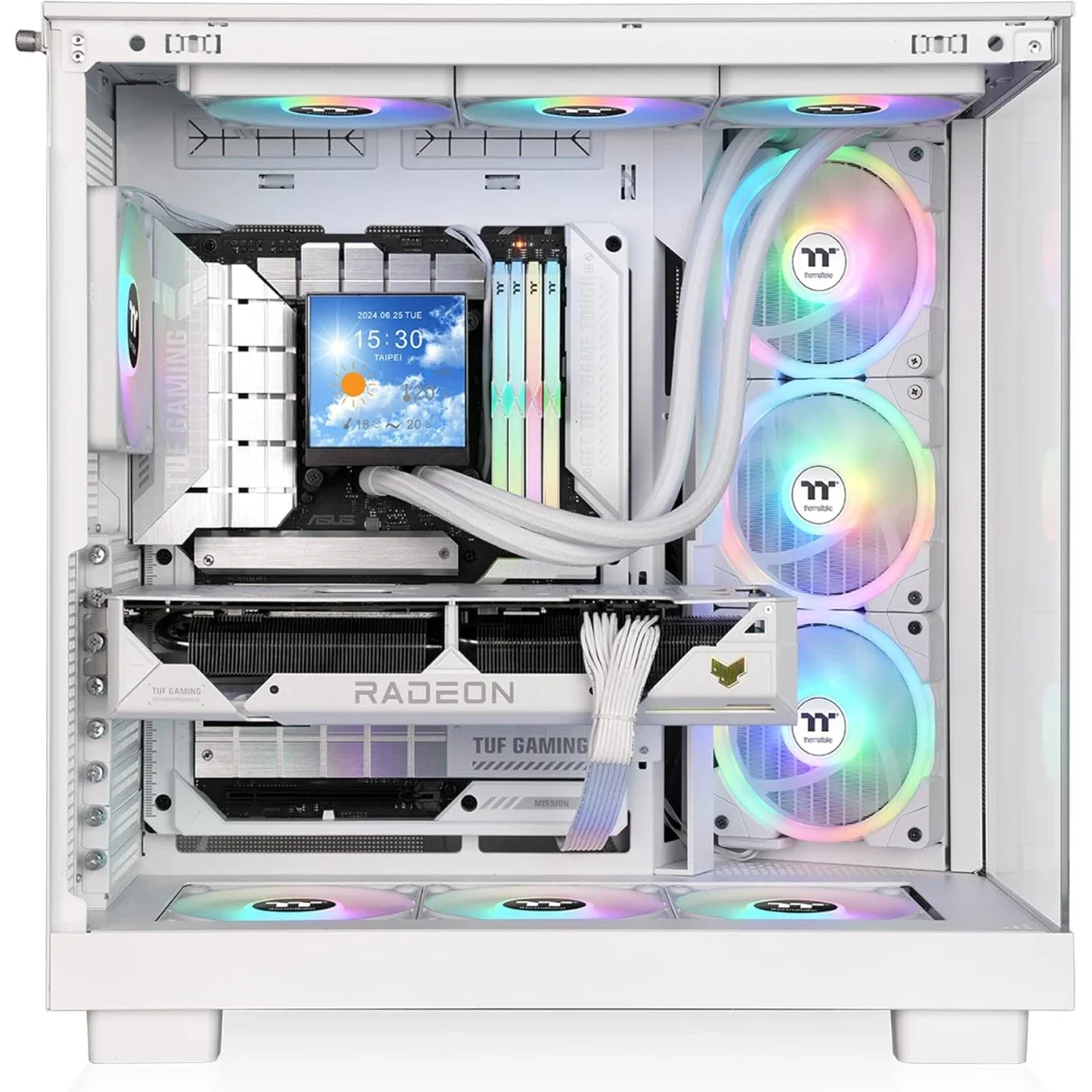 Thermaltake View 380 XL TG ARGB Mid-Tower PC Case with 4x 120mm ARGB Fans, 360mm Radiator Support, White - Image 3