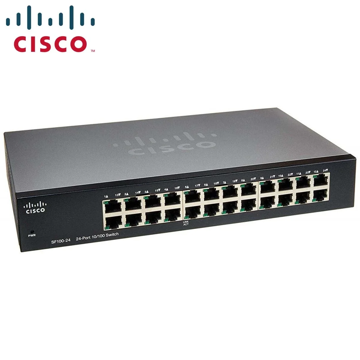 سويتش شبكة Cisco SF110-24 راك غير مُدار 24 منفذ بسرعة 10/100 Mbps - مستعمل