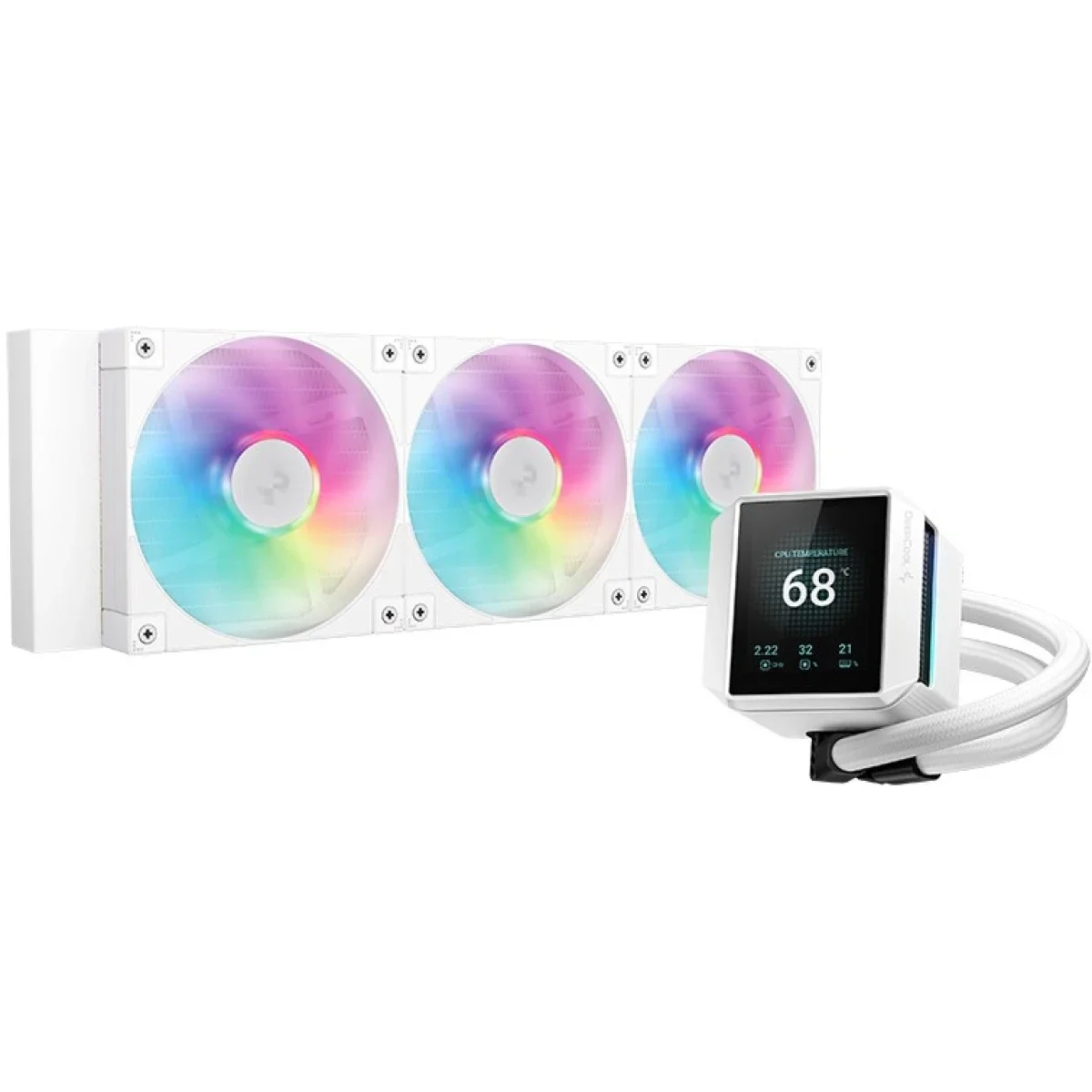 DeepCool MYSTIQUE 360 ARGB LCD Liquid Cooler 360mm White - Thumbnail 2