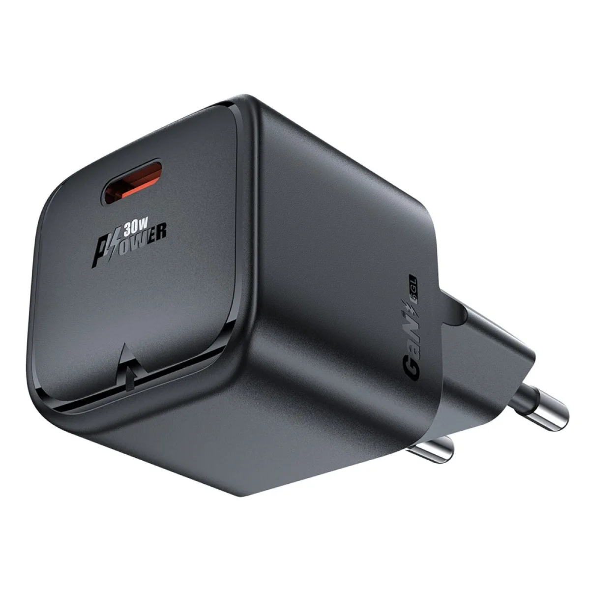 شاحن جداري ACEFAST A77 Mini بقدرة 30 واط GaN USB-C PD، قابس أوروبي - أسود - Thumbnail 4