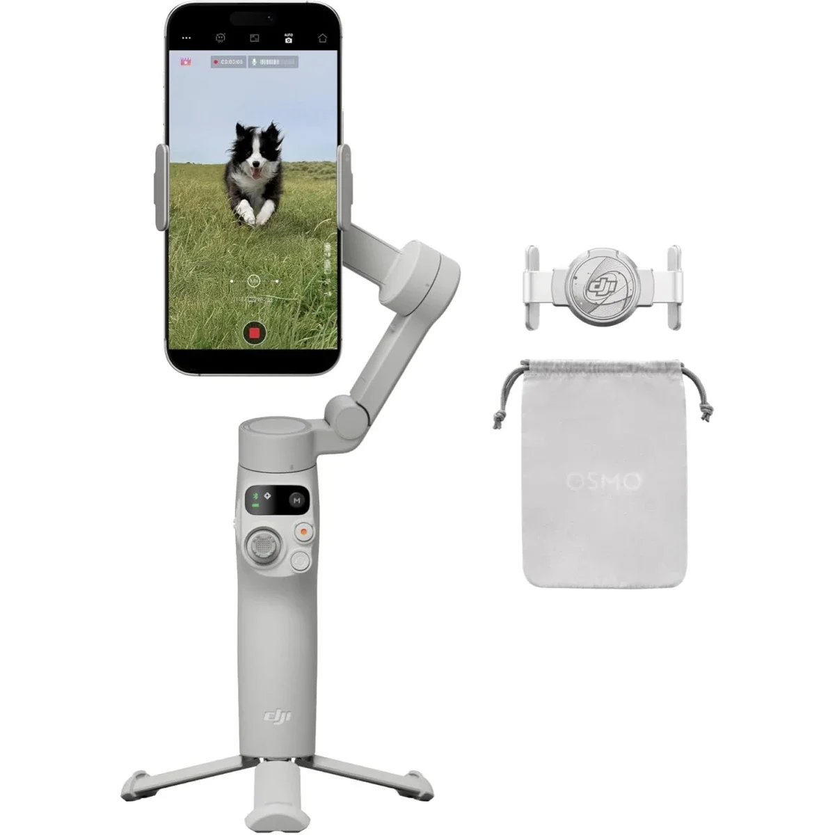 مثبت هاتف DJI Osmo Mobile 7 ثلاثي المحاور مع حامل ثلاثي مدمج