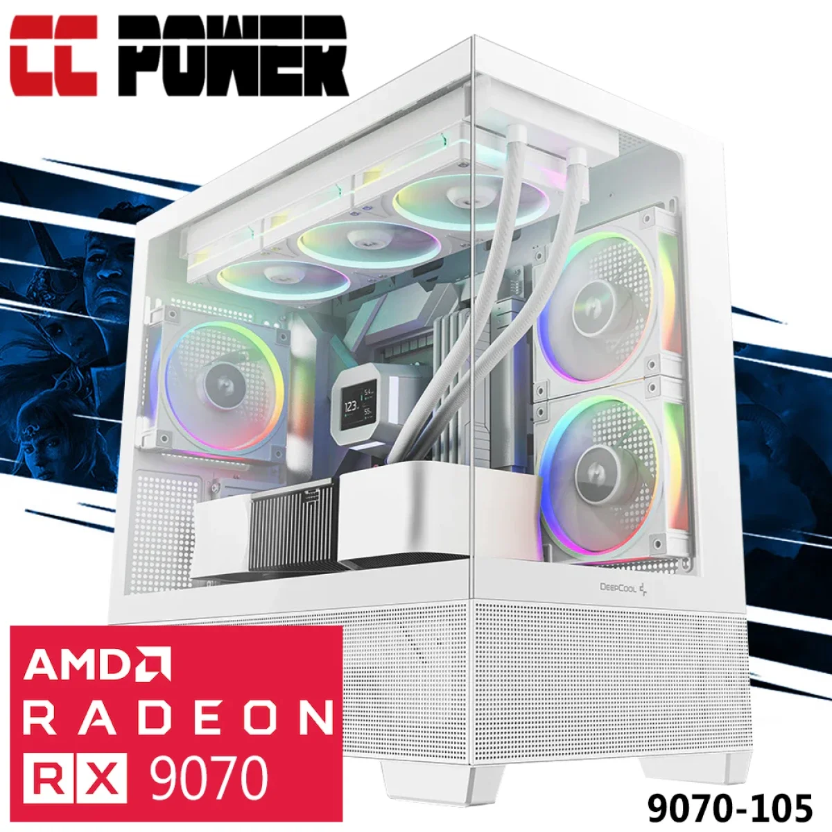 كمبيوتر ألعاب City Center Computers CC Power 9070-105 بمعالج Intel Core i5-14600K وكرت Radeon RX 9070 16GB وذاكرة 16GB وSSD سعة 1TB - Image 1