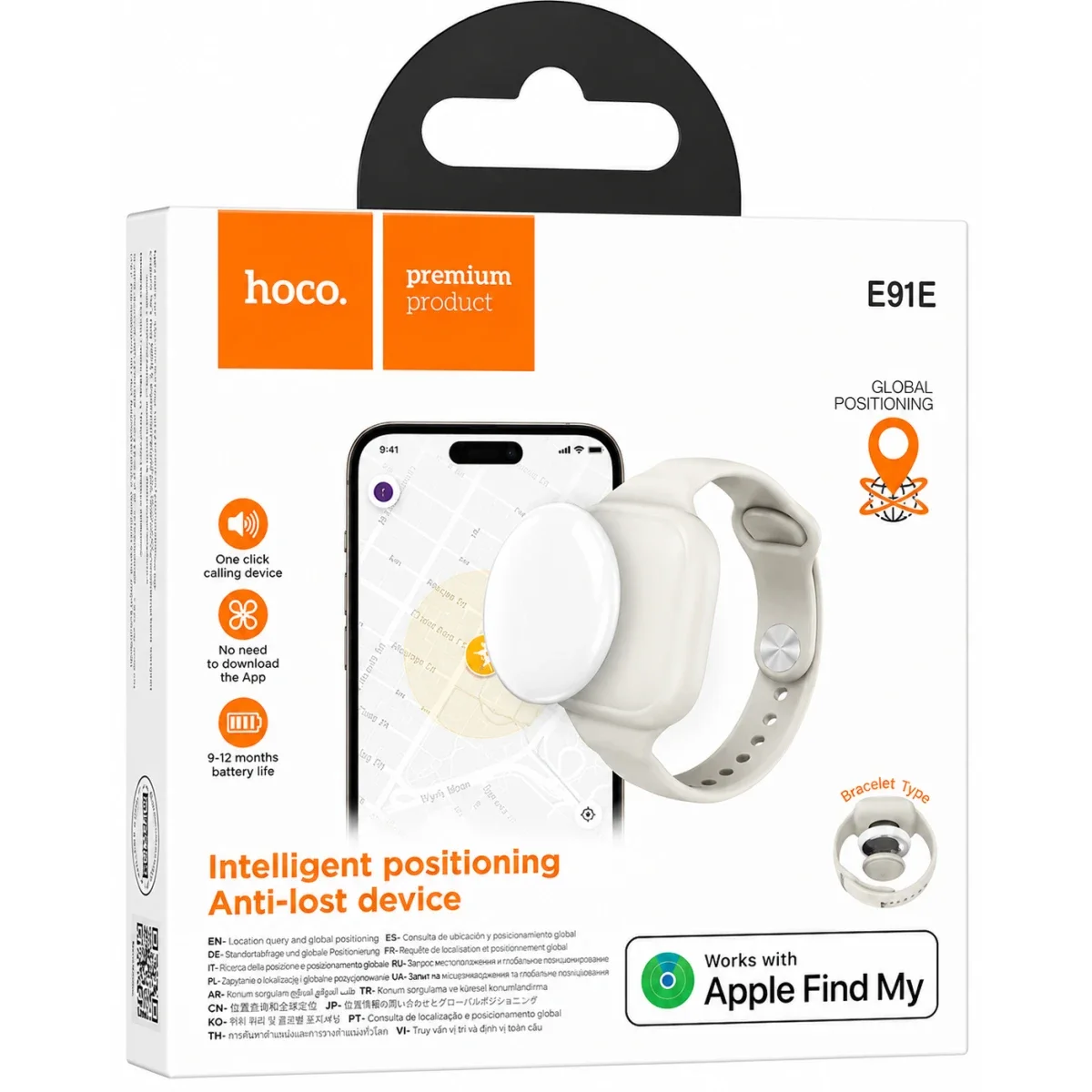 HOCO E91E Smart Anti-Lost Tracker Bracelet with Apple Find My - Gray