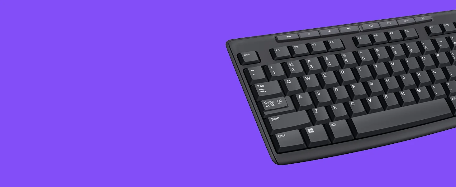 لوحة مفاتيح وماوس لاسلكيان Logitech MK270 بتخطيط عربي/إنجليزي - أسود - Thumbnail 10
