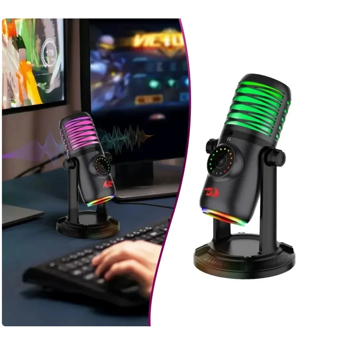 ميكروفون ألعاب Redragon GM306 Stellaris RGB USB - Image 4