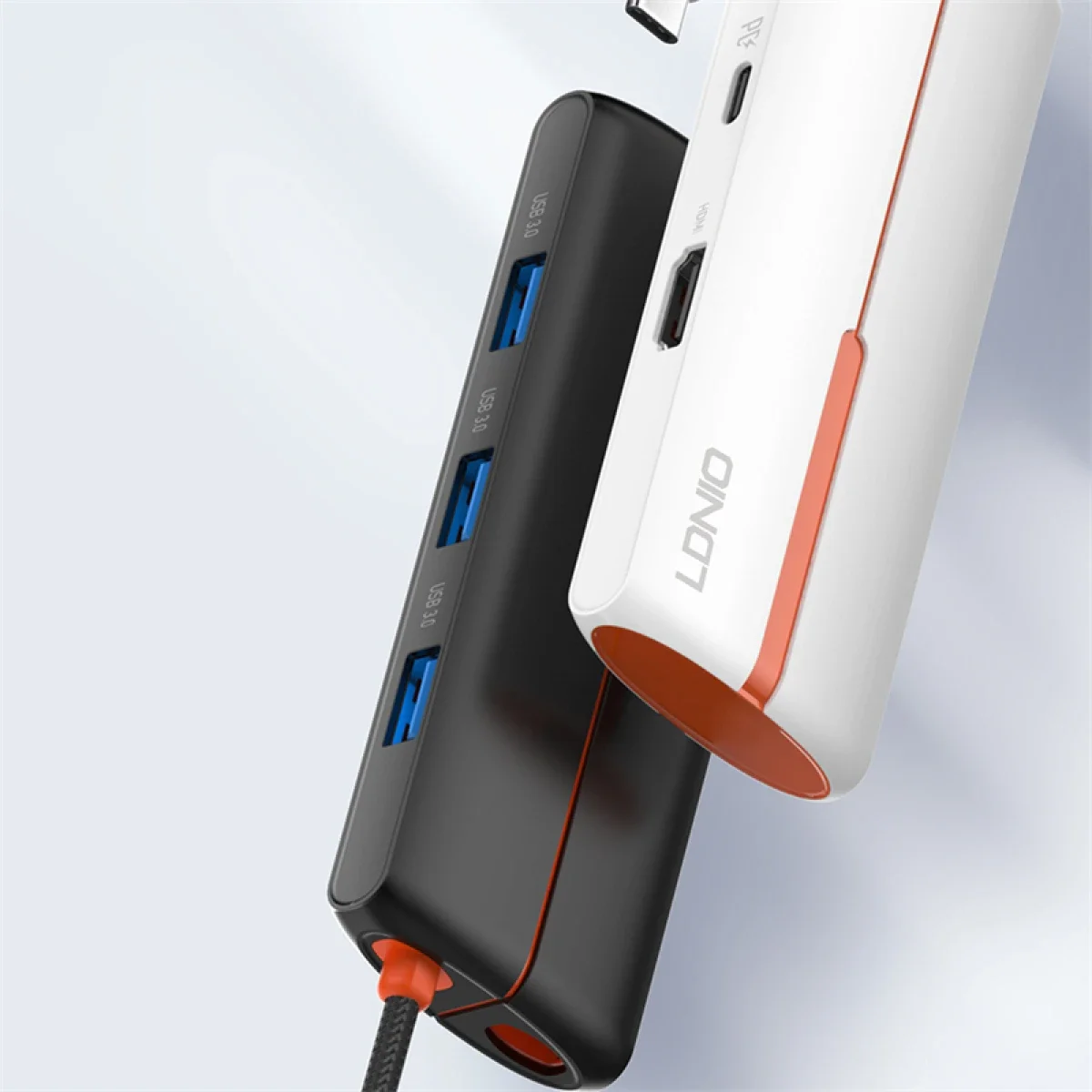 LDNIO DS-25H 5-in-1 USB-C Multiport Hub with 4K HDMI, USB 3.0 and 100W PD - Black - Image 2