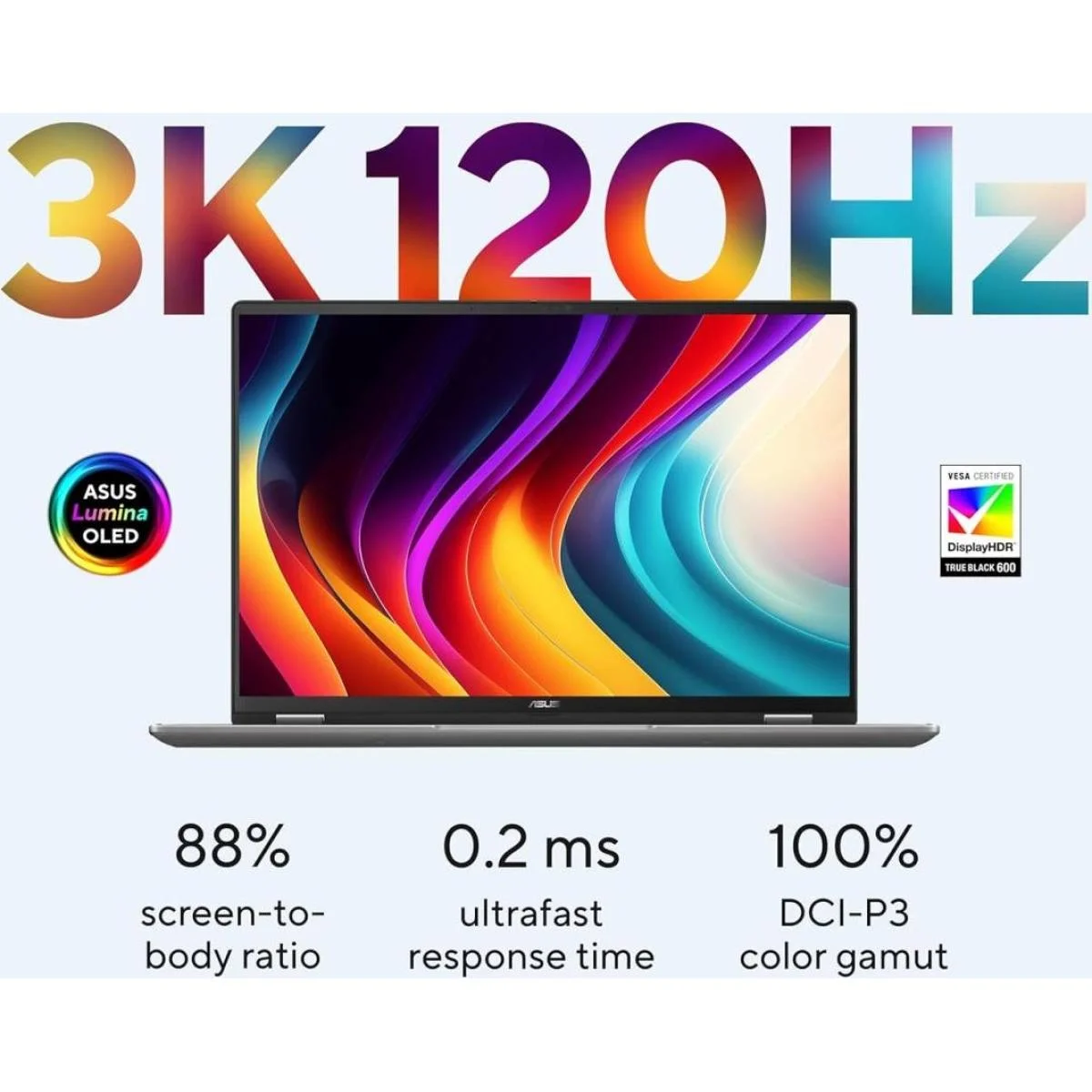 لابتوب Asus VivoBook 16 Flip TP3607SH-RJ021 بشاشة 16.0 إنش 3K OLED لمس 120 هرتز، Core Ultra 7 256V، RTX 5050، رام 16GB، SSD 1TB